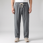 RELAXED LINEN BLEND TROUSERS