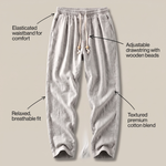 RELAXED LINEN BLEND TROUSERS
