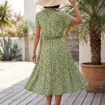 Belladonna | Printed Button Front Belted Midi Dress