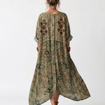 Aleta | Button Front Oversized Pocket Midi Dress