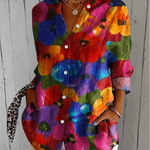 Anica - Vibrant Artistic Button-Up Blouse