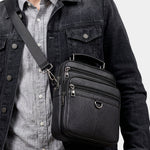 Leather Men's Shoulder Bag - Cross & Crown