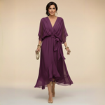 ELENA FLOWING V-NECK DRESS