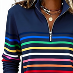 EVELINA STRIPED QUARTER ZIP