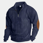High Collar Quarter Zip Corduroy Pullover - Cross & Crown