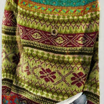 Baumwollpullover mit Vintage-Designs