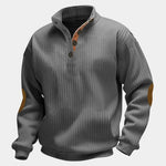 Refined High Collar Henley Sweater - Cross & Crown