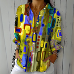 Catalina - Vibrant Artistic Button-Up Blouse