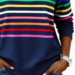 EVELINA STRIPED QUARTER ZIP