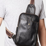 Minimalist Leather Shoulder Bag - Cross & Crown