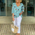 Joanne | Printed Button Tunic Top