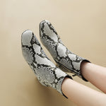 Harly Snake Pattern Leather Boots