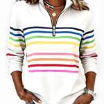 EVELINA STRIPED QUARTER ZIP