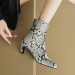 Harly Snake Pattern Leather Boots