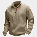 Refined High Collar Henley Sweater - Cross & Crown