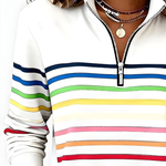 EVELINA STRIPED QUARTER ZIP