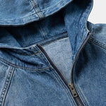 Artisan Denim Smock Quarter Zip Hooded Jacket - Cross & Crown