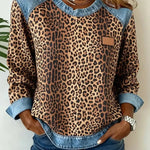 Esmée | Leopard Patchwork Sweater with Flattering Fit and Daily Comfort