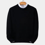 Linear Core Cotton Pullover - Cross & Crown