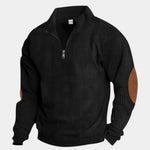 High Collar Quarter Zip Corduroy Pullover - Cross & Crown