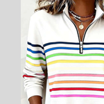 Corabelle | Striped Quarter-Zip Sweatshirt