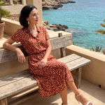Belladonna | Printed Button Front Belted Midi Dress