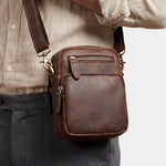 Retro Leather Men's Shoulder Bag - Cross & Crown