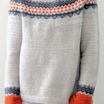 Baumwollpullover mit Vintage-Designs