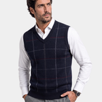 Academic Checkered Knit Vest - Cross & Crown
