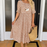 EVERLARK SHORT-SLEEVE MIDI DRESS