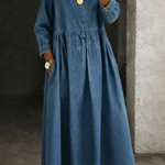 Hazel | Peter Pan Collar Denim Dress