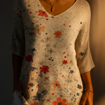Clementine | Floral V-Neck Tunic Top
