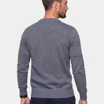 Cotton Knitted Stripped Crew Neck Pullover Sweater - Cross & Crown