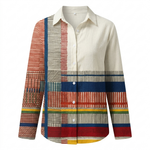 RAVELLE COLOUR-BLOCK BUTTON BLOUSE