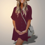 CLOVERDEN BUTTON-FRONT POCKET DRESS