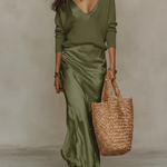 Anaïs – Elegant Satin Midi Dress