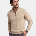 Essential Henley High Collar Quarter Zip Pullover - Cross & Crown