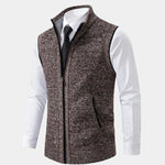 Elegant Full-Zip Sweater Vest - Cross & Crown