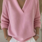 ROSEMERE RELAXED V-NECK KNIT