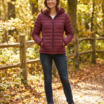 Lightweight Quilted Hooded Puffer Jacket with Fleece Lining