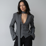 Blazer Jacket – V-Neck Casual Slim Fit for Autumn/Winter
