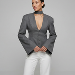 Blazer Jacket – V-Neck Casual Slim Fit for Autumn/Winter