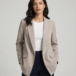 Charmchant Oversized Linen Blazer – Effortless Casual Office Style