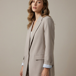 Charmchant Oversized Linen Blazer – Effortless Casual Office Style