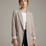 Charmchant Oversized Linen Blazer – Effortless Casual Office Style