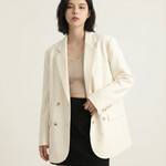 Chic Blazer – Elegant Solid Long Sleeve Office Coat