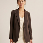 Korean Fashion Blazer – Tailored Dark Cocoa Brown Slim Fit Jacket
