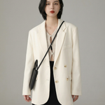 Chic Blazer – Elegant Solid Long Sleeve Office Coat