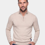 Half Zip Knitwear Solid Color Cardigan Sweater - Cross & Crown