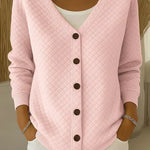 Laverne™ | Quilted Button-Front Cardigan